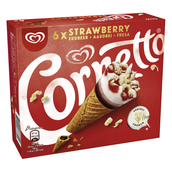 Cornetto Fresa 90Ml 360G 6Mp X 120