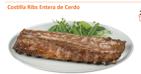 Costilla Ribs Confitada 700/1000grs Cong. C/6 ud