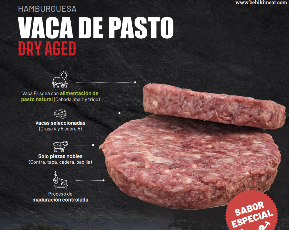 Hamburguesa De Vaca Pasto Madurada Cong.Pieza de 150Gr. (20 unidades caja)